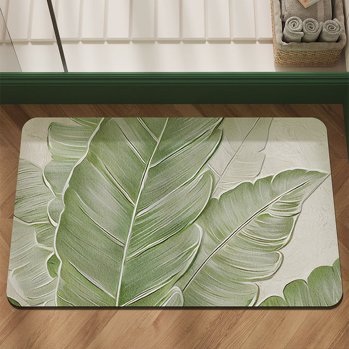 Floral Print Bathroom Mat