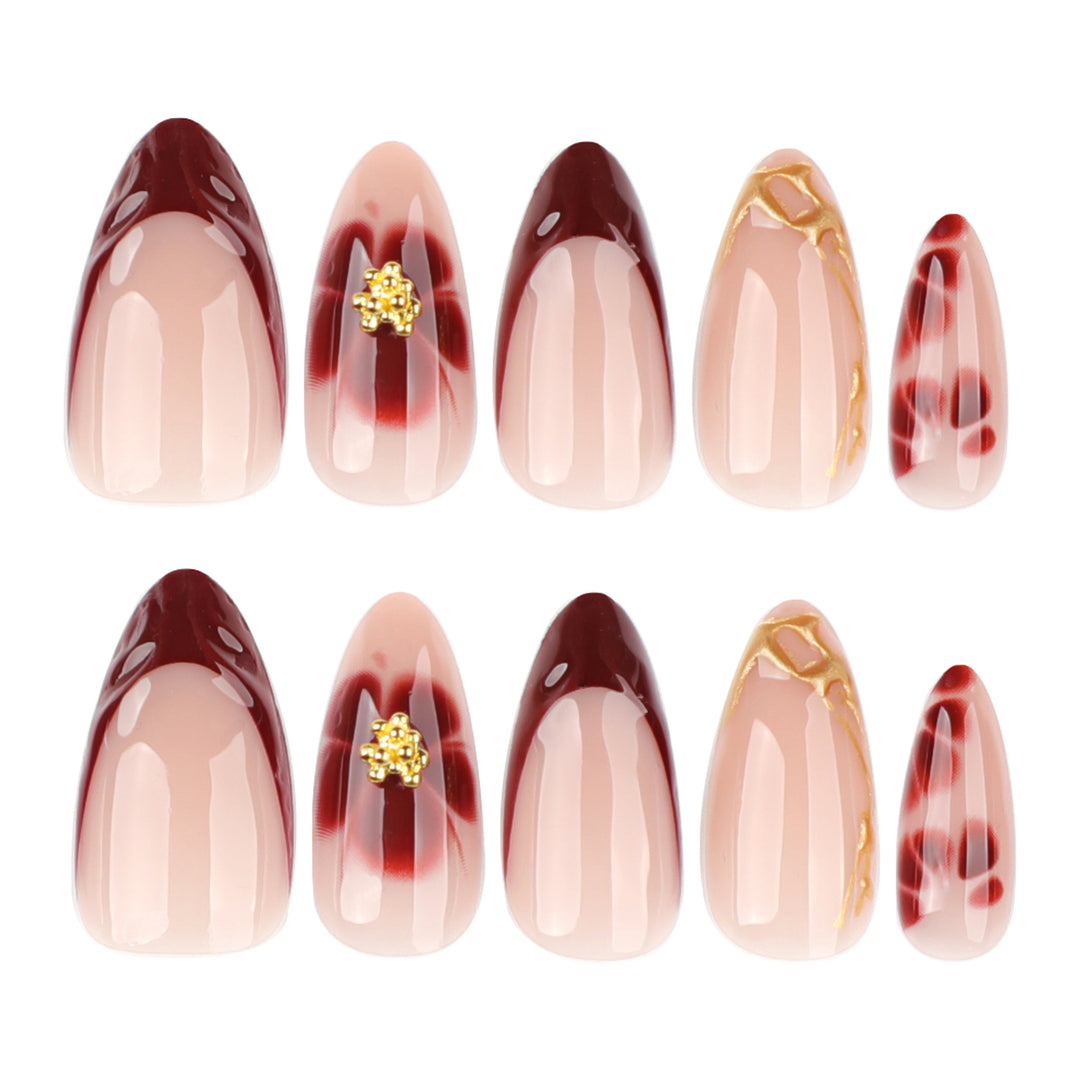 Artificial nail art with floral accents and boutique design Kalsten