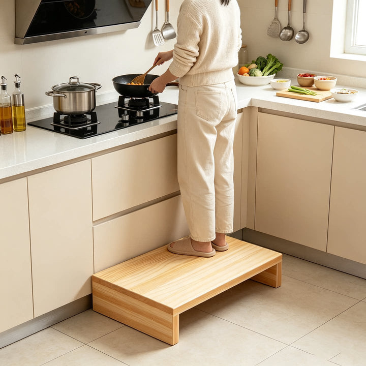 Low-Profile Solid Wood Appliance Riser Platform