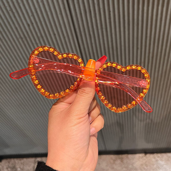 Women's Heart-Shaped Sunglasses with Rhinestone Decoration Kalsten