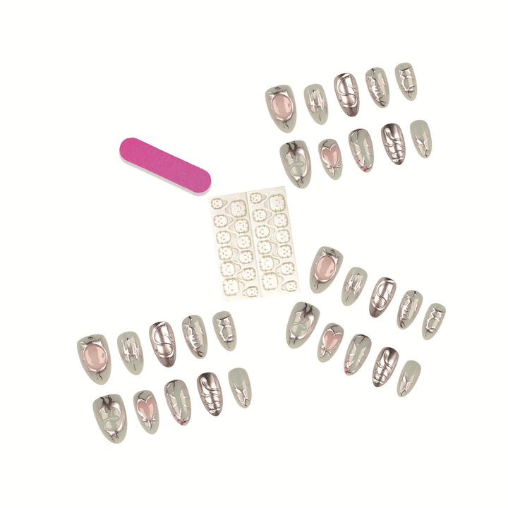 Artistic Metallic Press-On Nails