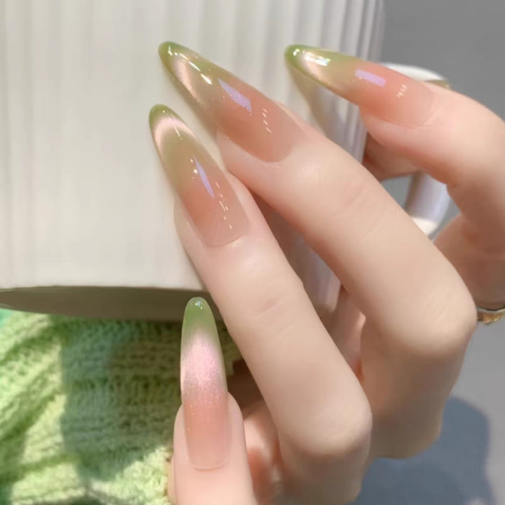 Artistic Long Stiletto Press-On Nail Set with Bow and Gemstone Accents Kalsten