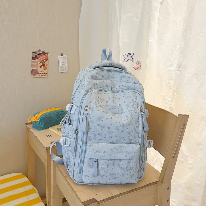 Stylish Multi-Compartment Star-Embellished Backpack Kalsten