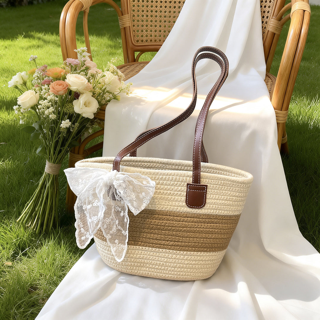 Elegant Summer Straw Tote