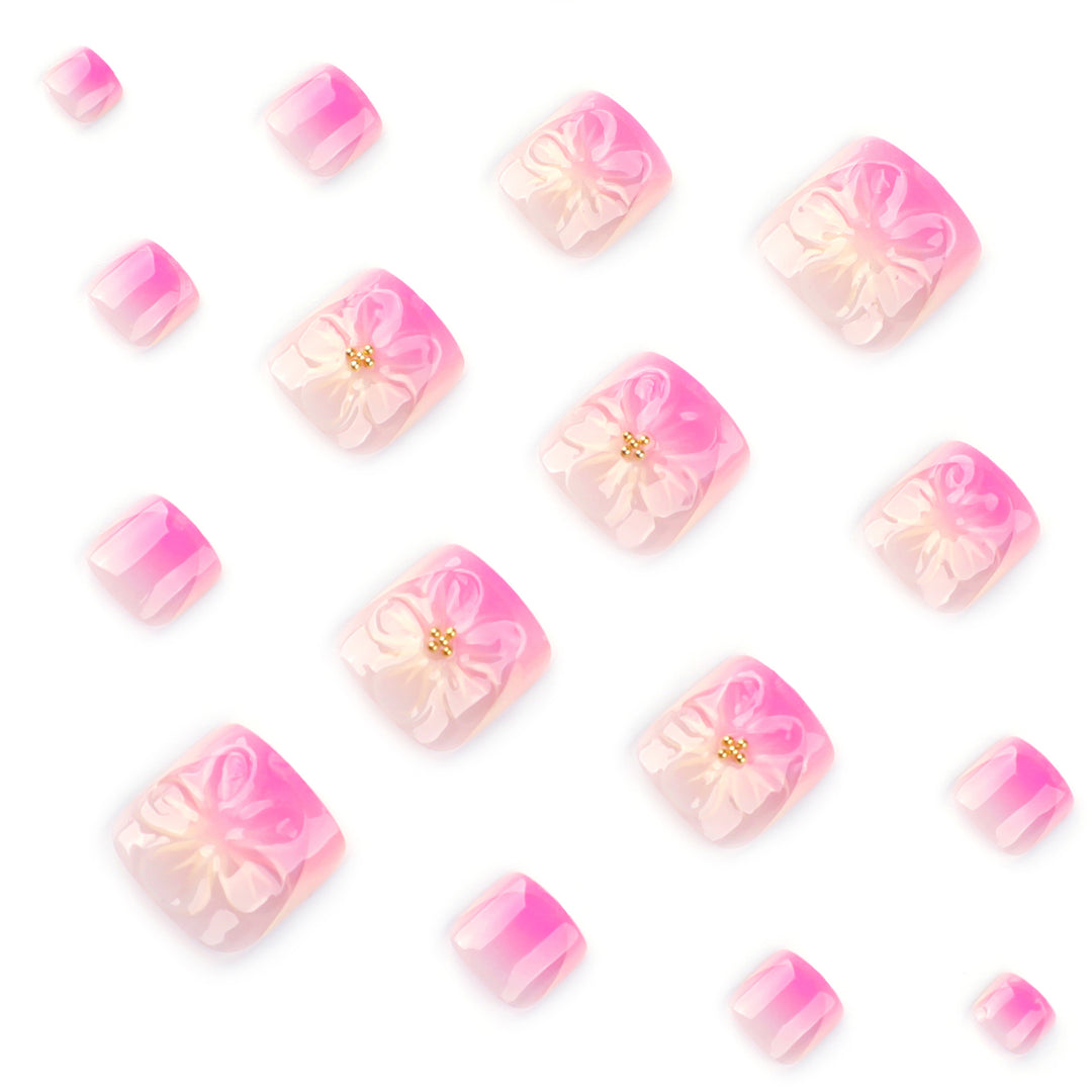 Artistic toenail decoration with flower motifs Kalsten