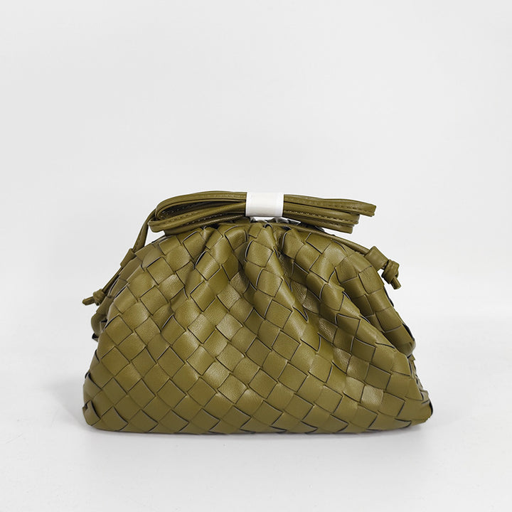 Elegant Woven Leather Bucket Bag Kalsten