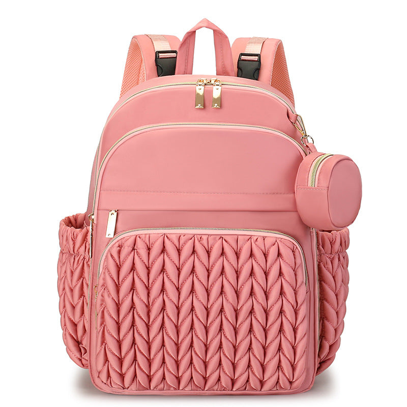 Chic Multi-Compartment Backpack with Stylish Braided Design Kalsten