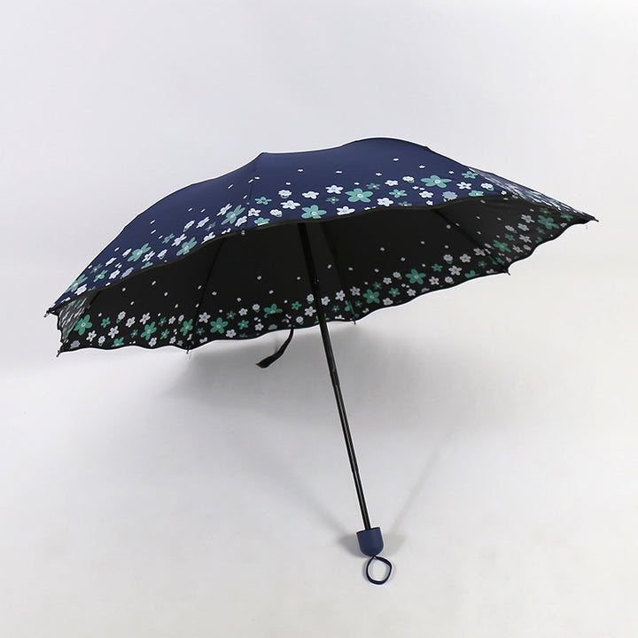 Women's Folding Umbrella with Detailed Floral Design Kalsten