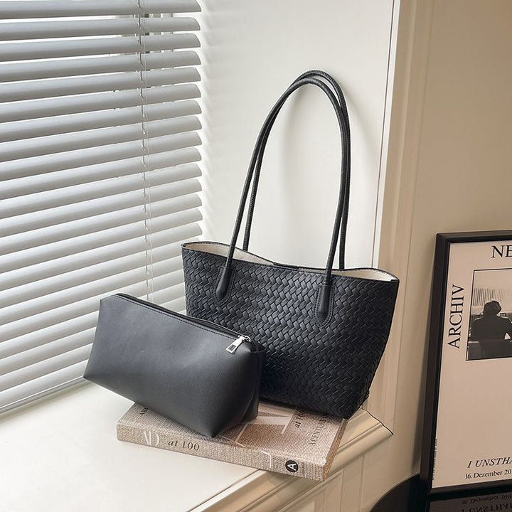 Woven Texture Shoulder Tote