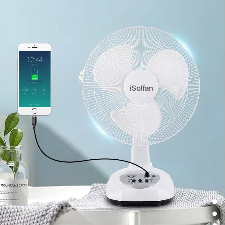 Women's portable solar-powered fan with integrated LED lighting Kalsten