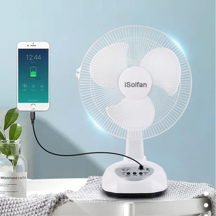 Women's portable solar-powered fan with integrated LED lighting Kalsten