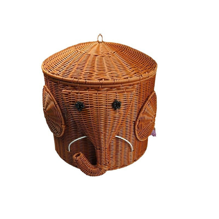 Elephant-Shaped Woven Storage Basket Kalsten