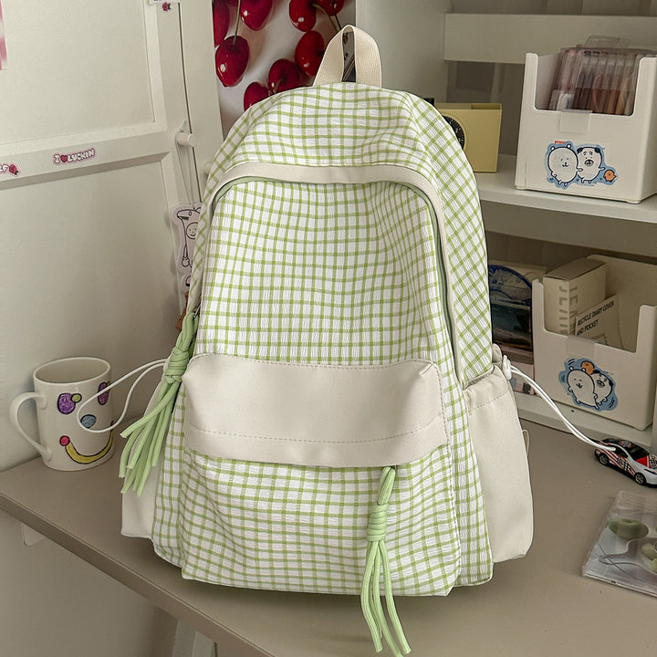 Textured Casual Backpack with Charm Kalsten