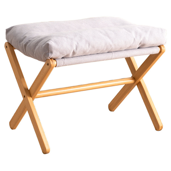 Folding Stool with Padded Seat and Stable Wooden Frame Kalsten