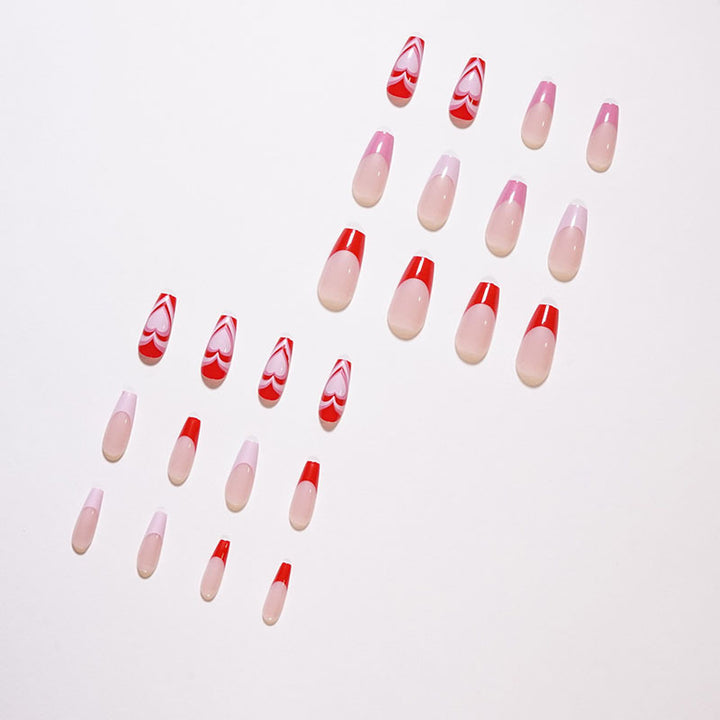 Artistic acrylic nails with heart design Kalsten