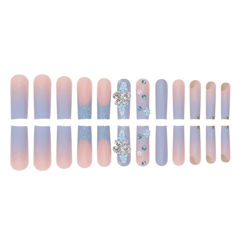 Decorative Floral and Gem-Accented Press-On Nails Kalsten