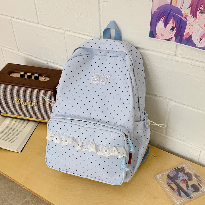 Playful Polka Dot Pattern School Backpack Kalsten