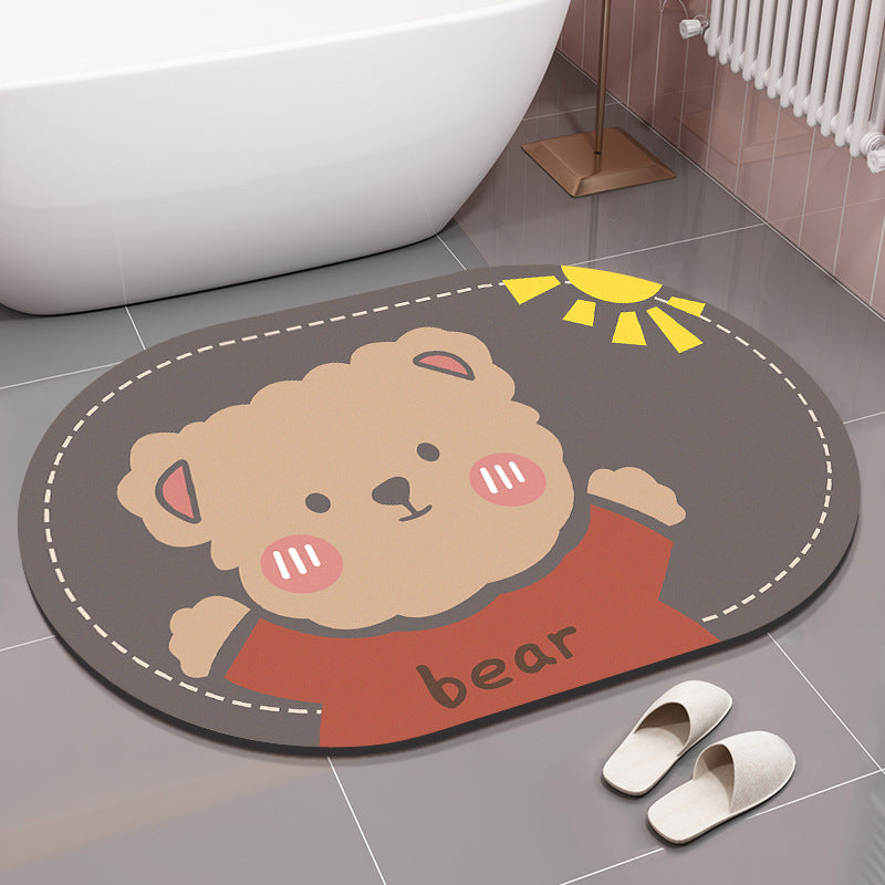 Cute Bear-Themed Bath Mat