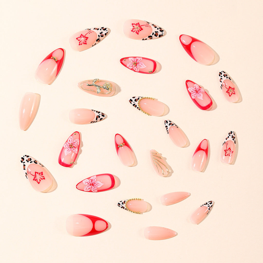 Elegant 3D Floral and Animal Print Nail Art Extensions Kalsten