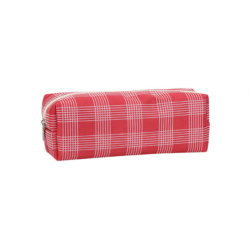 Plaid Canvas Pencil Case