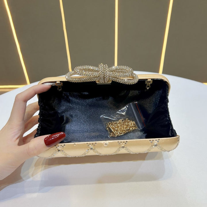 Decorative Rhinestone-Studded Evening Clutch
