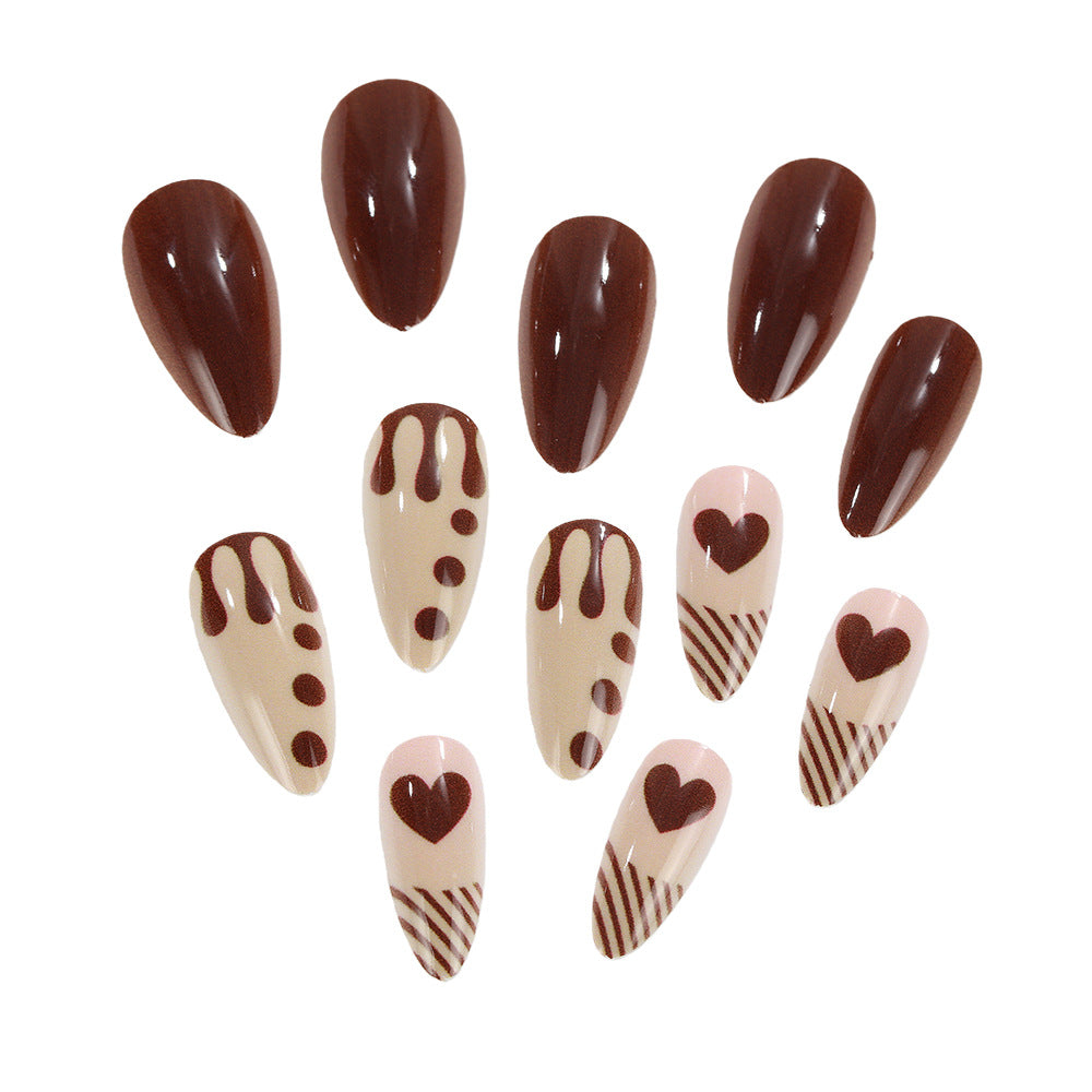 Artificial nails with creative heart and chocolate designs Kalsten
