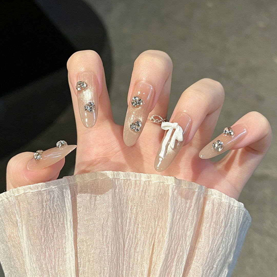 Decorative Rhinestone-Crafted Press-On Nail Extensions Kalsten
