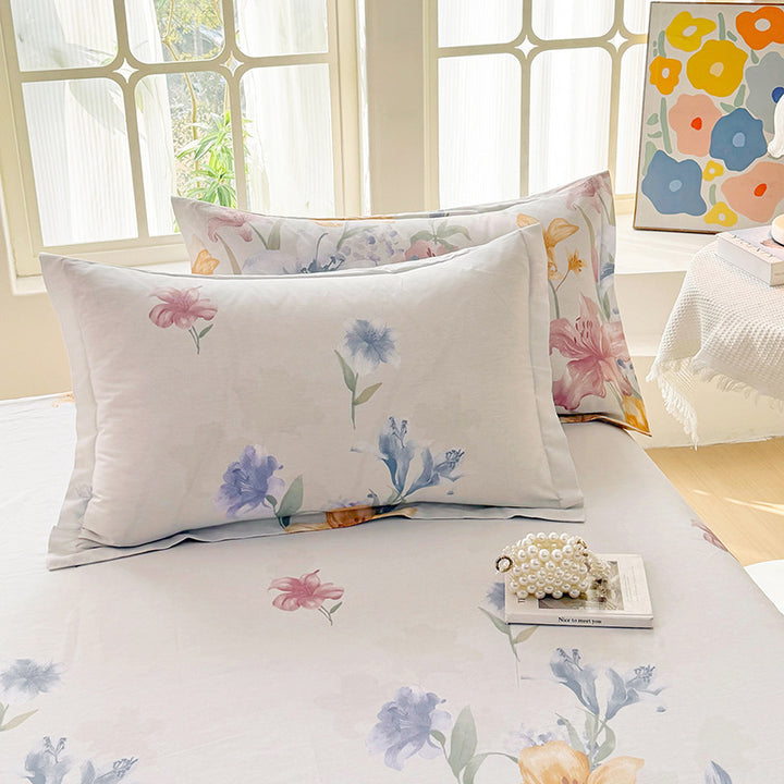 Flower Print Pillowcase Set