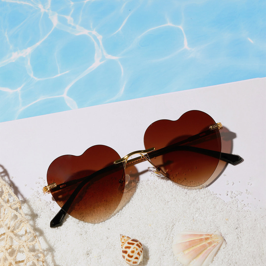 Ladies trendy heart sunglasses with mirrored lenses Kalsten
