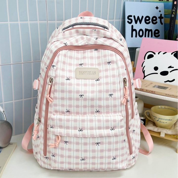 Cute Bow Patterned School Backpack