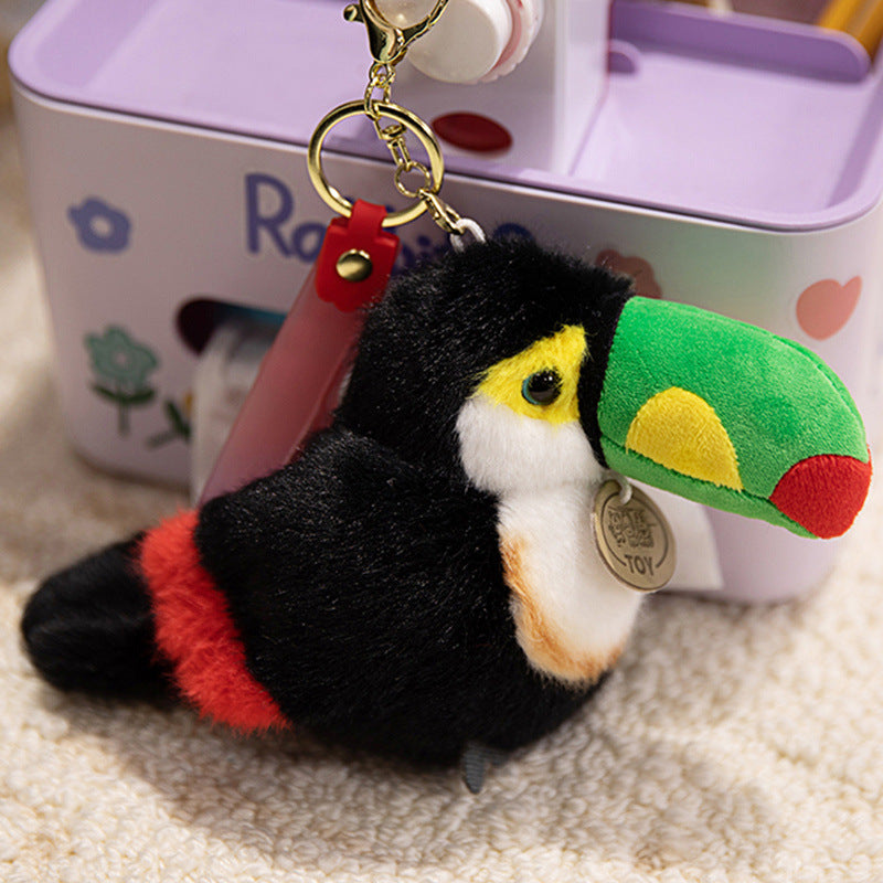 Plush Shoulder-Sitting Toucan Clip-On Companion with Metal Clip and Soft Huggable Body Kalsten