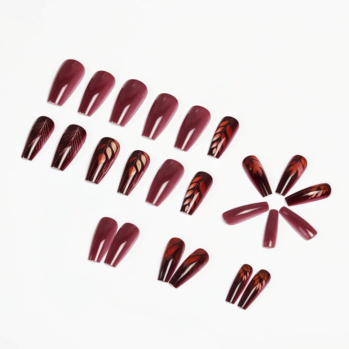 Premium Artificial Nails with Botanical Motif Kalsten