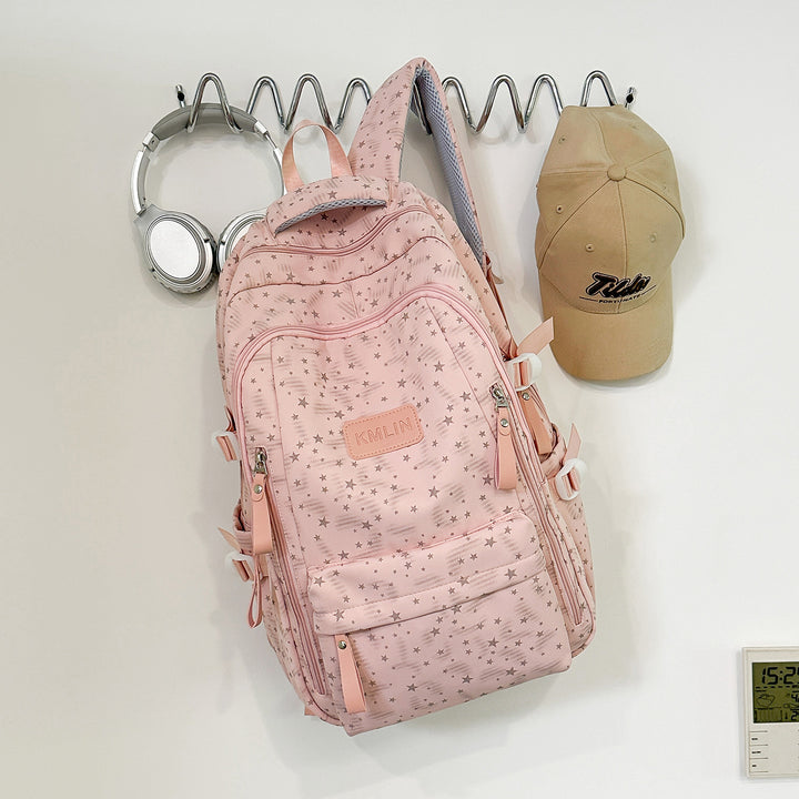 Stylish Multi-Pocket Star-Embellished Backpack Kalsten