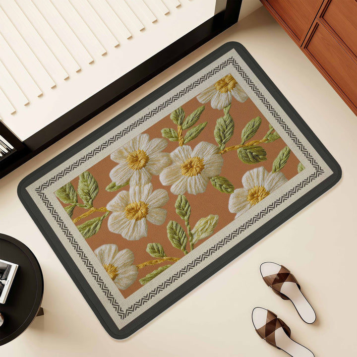 Artistic Floral Design Area Mat Kalsten