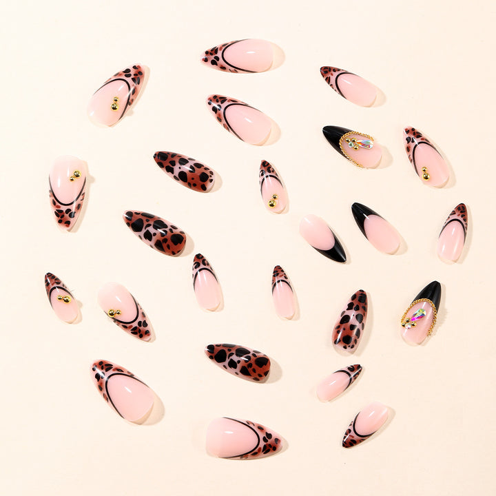 Artistic Leopard Print Stiletto Nail Art Extensions Kalsten
