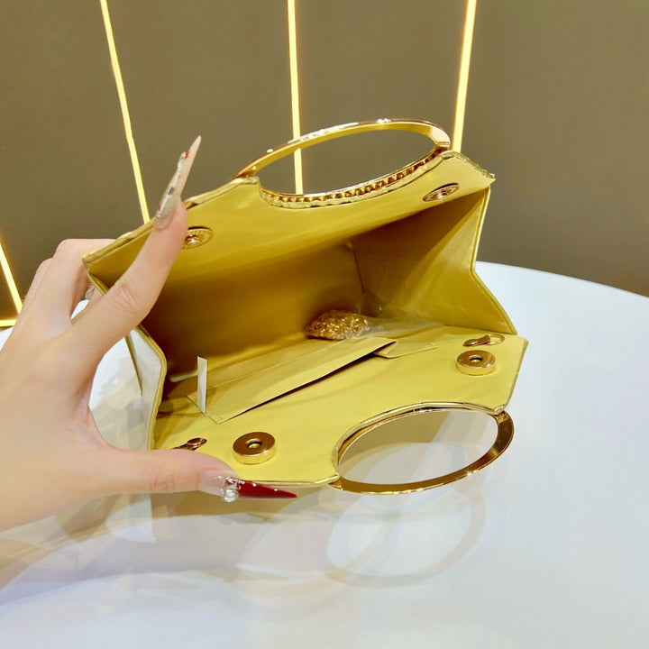 Crocodile-Effect Evening Handbag
