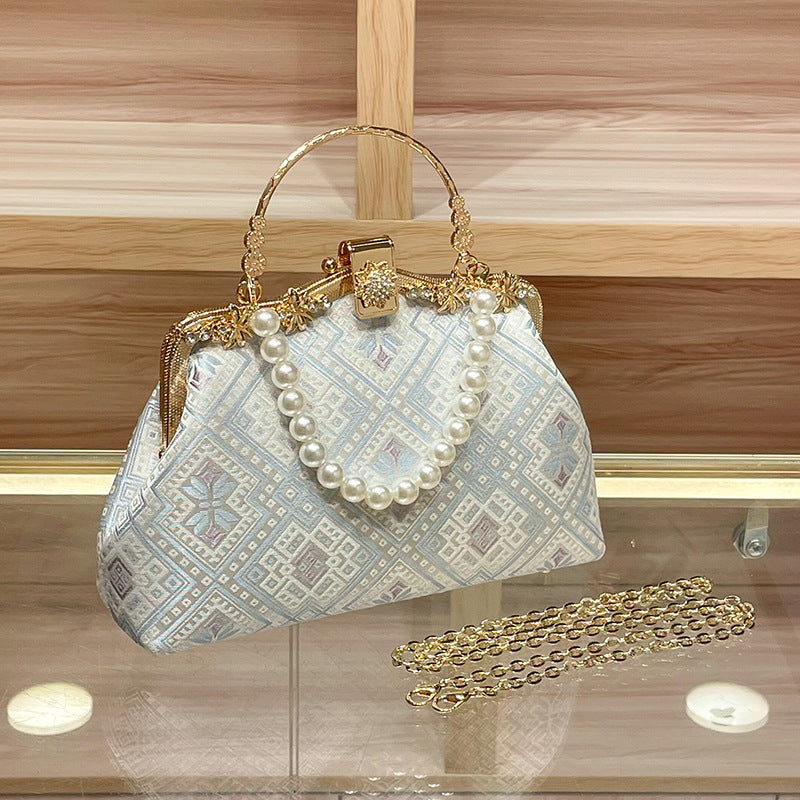 Elegant Pearl-Embellished Handbag