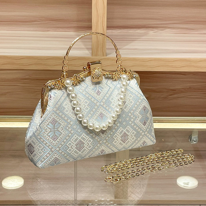 Elegant Pearl-Embellished Handbag