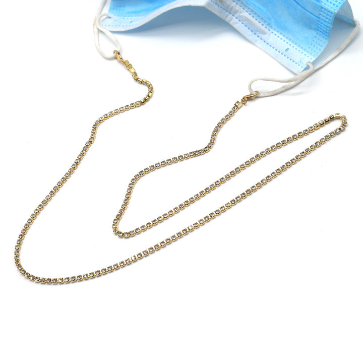 Elegant Rhinestone-Embellished Eyewear Chain Kalsten