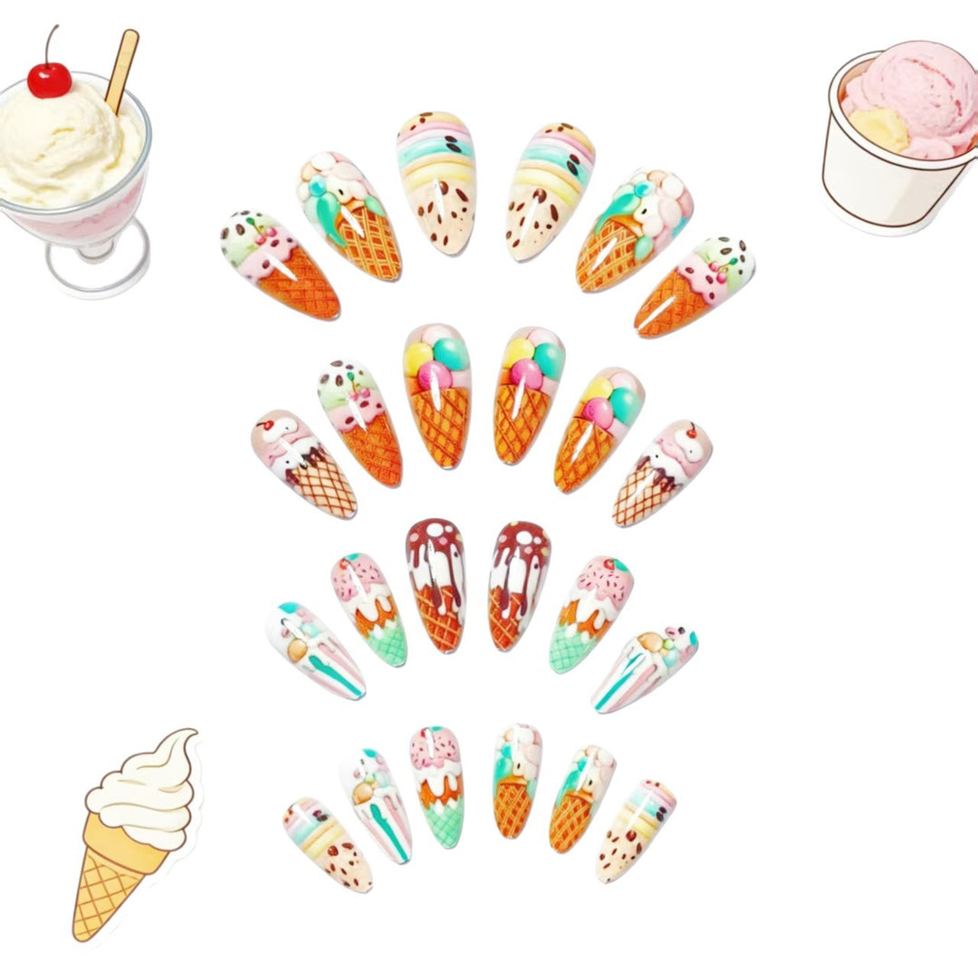 Creative Art Nails with Ice Cream Design Kalsten