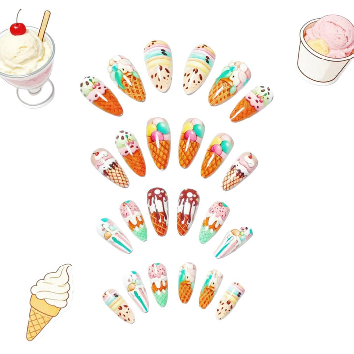 Creative Art Nails with Ice Cream Design Kalsten
