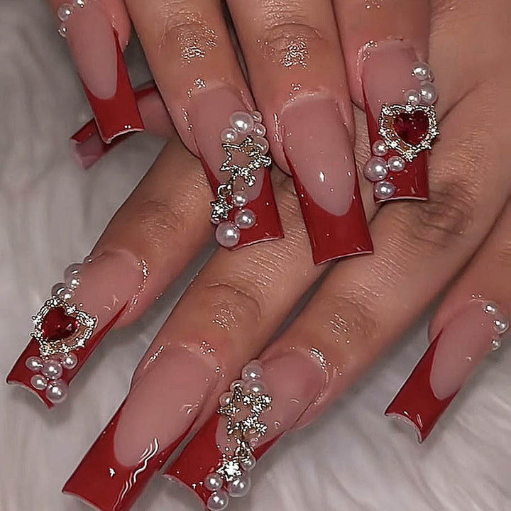 Glamorous Rhinestone-Embellished Press-On Nail Set Kalsten