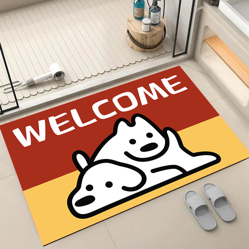 Cartoon Dog-Themed Welcome Mat Kalsten
