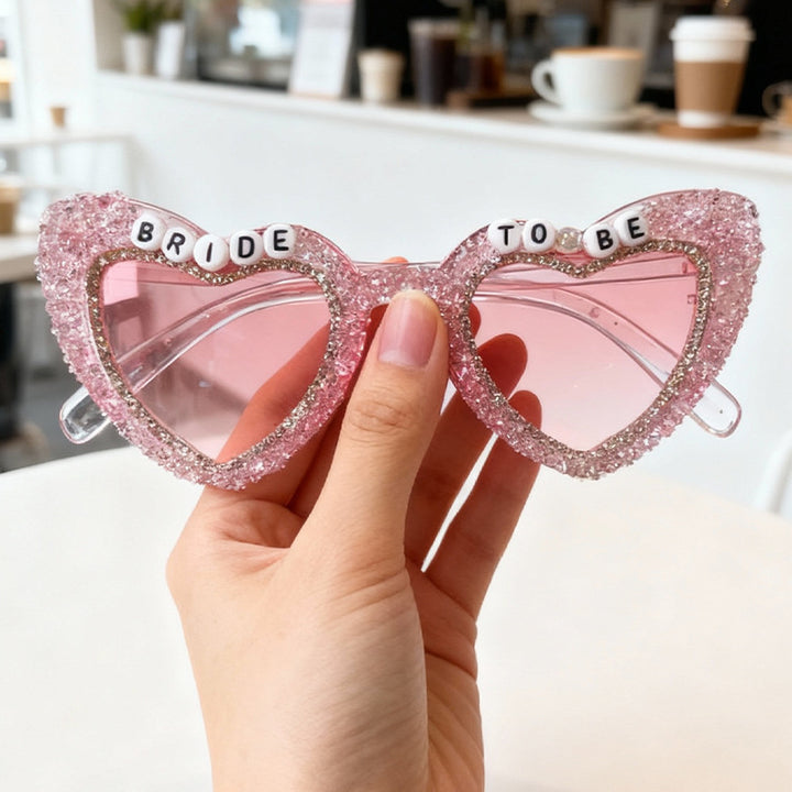 Rhinestone-Embellished Heart Sunglasses Kalsten