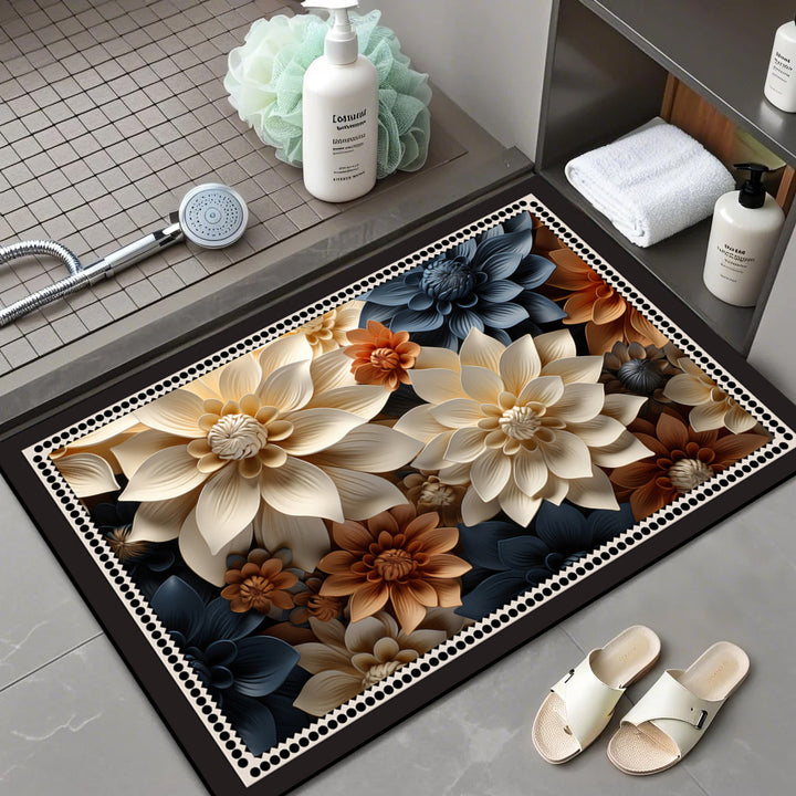 Floral Patterned Bath Mat Kalsten
