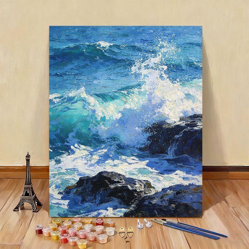Ocean Wave Landscape Paint by Numbers Canvas Art Kit Kalsten
