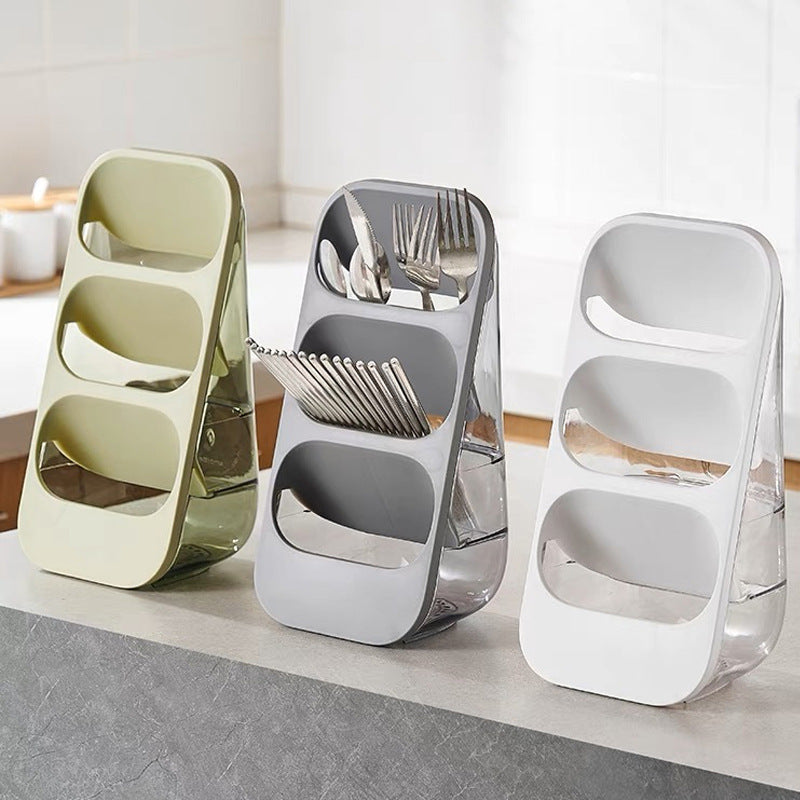 Triple sponge and brush holder with drip tray