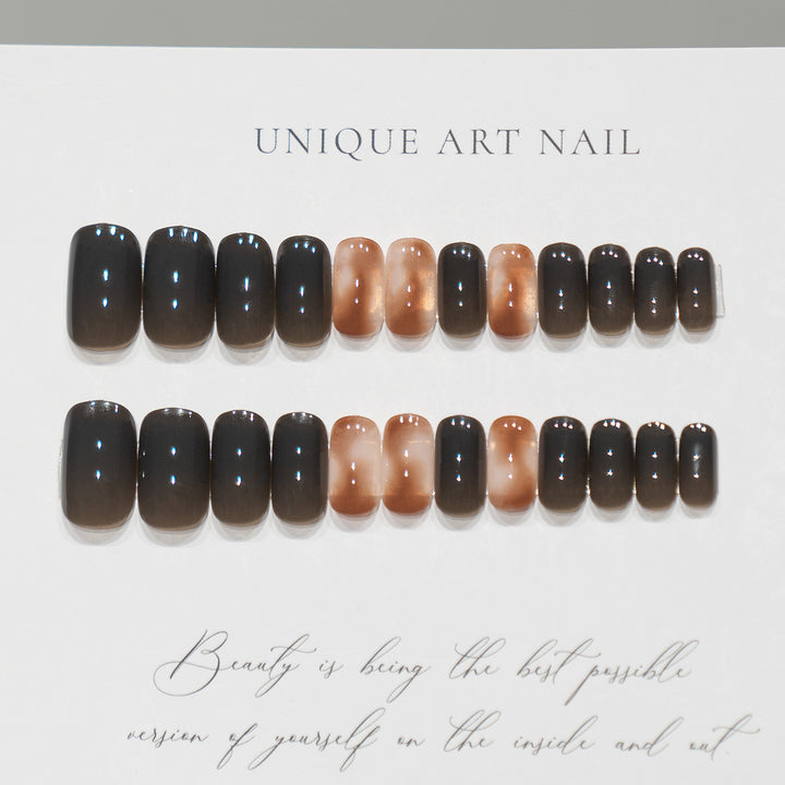 Long-Lasting Glossy Square Press-On Nails