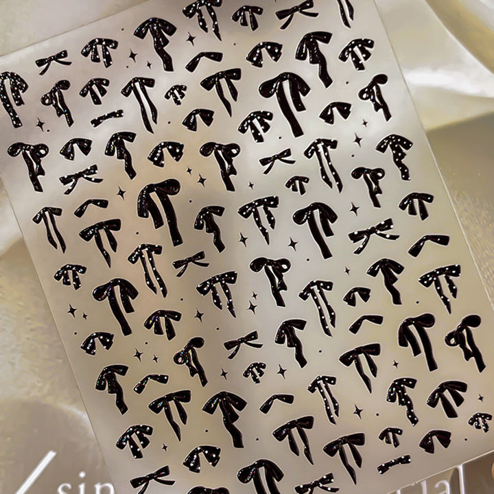 Decorative Bow Nail Art Sticker Sheet