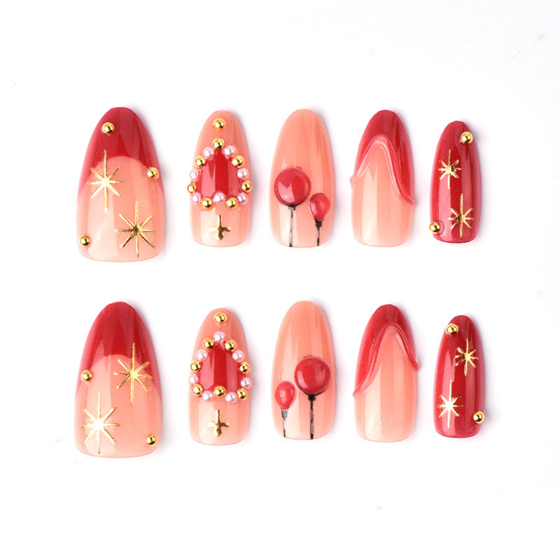 Heart-Inspired Glamorous Press-On Nails